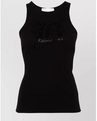 Blumarine - Ribbed Cotton Logo-Embellished Tank Top - Lyst