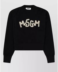 MSGM - Crew Neck Long Sleeve Knit Top - Lyst