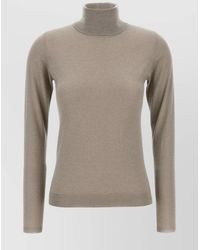 Brunello Cucinelli - Cashmere Silk Lightweight Fitted Ribbed Turtleneck Jumper - Lyst