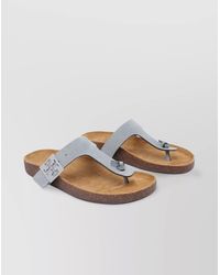 Tory Burch - Thong Sandals With Round Toe And Cork Sole - Lyst