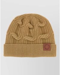 Stella McCartney - Wool Beanie Hat Cable Knit Ribbed Hem - Lyst