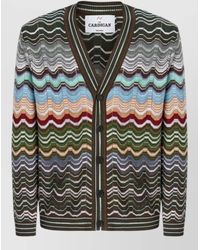 Missoni - Ribbed Zigzag V-Neck Buttoned Cardigan - Lyst