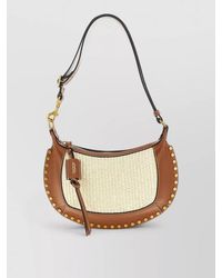Isabel Marant - Oskan Moon Shoulder Bag Woven Leather Studs - Lyst