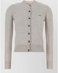 A.P.C. - Wool Blend Rosa Cardigan Ribbed Finish - Lyst