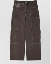 Rick Owens - Cotton Low-Rise Loose-Fit Cargo Jeans - Lyst