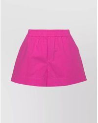 P.A.R.O.S.H. - Cotton Elasticated-Waist Knee-Length Shorts - Lyst