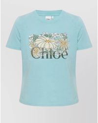 Chloé - Cotton Logo-Print Short-Sleeve T-Shirt - Lyst
