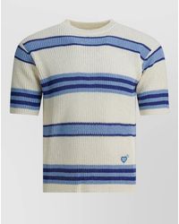 Human Made - Short Sleeve Crew Neck Ribbed Striped Top - Lyst