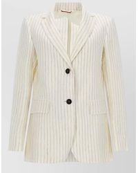 Max Mara - Linen Pinstripe Blazer - Lyst
