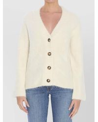 Loulou de Saison - Ribbed V-Neck Alpaca Cardigan - Lyst