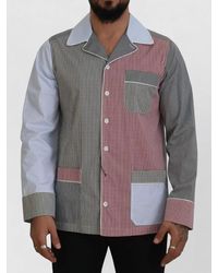 Dolce & Gabbana - Cotton Patchwork Checked Long-Sleeve Shirt - Lyst