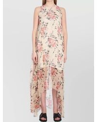 Loewe - Silk Floral Print Sleeveless Asymmetric Maxi Dress - Lyst