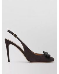 Ferragamo - Slingback Pumps Suede Bow Detail Design - Lyst