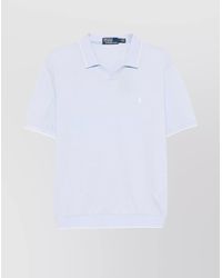 Ralph Lauren - Logo Polo Shirt With Ribbed Collar And Hem - Lyst