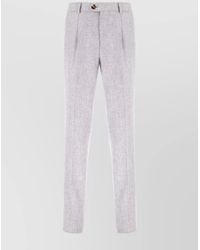 Brunello Cucinelli - Wool Trousers With Pleated Front And Pockets - Lyst
