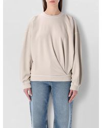 Isabel Marant - Cotton Draped Crewneck Sweatshirt - Lyst