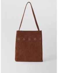 Marni - Small Museo Hobo Leather Tote Bag - Lyst