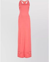 Fendi - Satin Belted Long Dress - Lyst