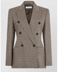 Max Mara - Double-Breasted Pied De Poule Tailored Blazer - Lyst