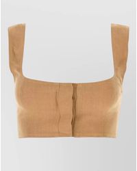 LeKasha - Jirja Linen Crop Top Smocked Square Neckline - Lyst