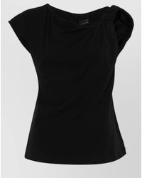 Pinko - One Shoulder Top Cap Sleeves Knotted - Lyst
