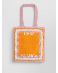 CASABLANCA - Logo Crochet Tote Bag Dual Handles - Lyst