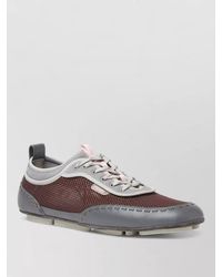 Fendi - Fit Mesh Leather Sneakers Rubber Sole - Lyst