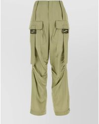 Fendi - Cargo Trousers With Pleated Cuffs And Buckle Detail - Lyst