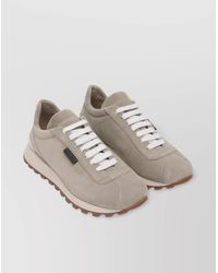 Brunello Cucinelli - Suede Rubber Sole Sneakers - Lyst