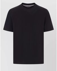 Brunello Cucinelli - Cotton T Shirt Ribbed Neck Short Sleeves - Lyst