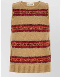 Dries Van Noten - Striped Sleeveless Crewneck Knit Vest - Lyst
