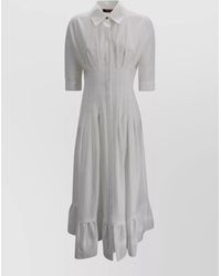 Max Mara - Long Poplin Dress Corset Waist Detail - Lyst
