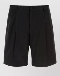 Dolce & Gabbana - Stretch Cotton Bermuda Shorts Pleated Front - Lyst