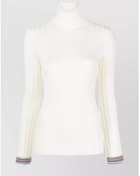 Etro - Wool Ribbed Turtleneck Knitted Top - Lyst
