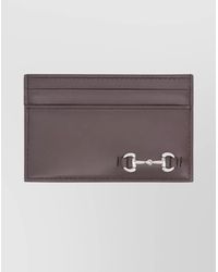 Gucci - Slim Leather Card Holder With Metallic Detail - Lyst