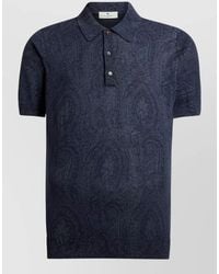 Etro - Paisley Floral Print Short Sleeve Polo Top - Lyst