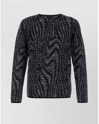 Giorgio Armani - Jacquard Sweater With Embroidered Geometric Pattern - Lyst