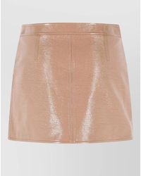 Courreges - Reedition Vinyl Miniskirt Buttons Seams Pockets - Lyst