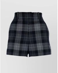 Dior - High Waist Check Pattern Shorts With Pockets - Lyst