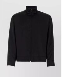 Valentino Garavani - Satin High Neck Zip Sweatshirt Jacket - Lyst