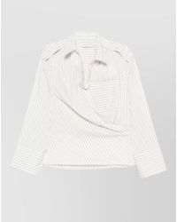 IRO - Striped Wrap Cotton Shirt - Lyst