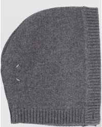 Maison Margiela - Wool Hood Cap Button Detail Ribbed Trim - Lyst