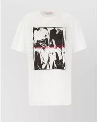 McQueen - Cotton Oversized Ribbed Crew-Neck T-Shirt - Lyst