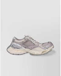 Balenciaga - Round Toe Mesh Panels Textured Sole Sneakers - Lyst