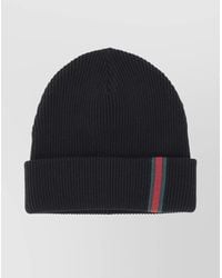 Gucci - Ribbed Wool Beanie Featuring Stripe Web Detail - Lyst