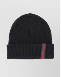 Gucci - Ribbed Wool Beanie Featuring Stripe Web Detail - Lyst