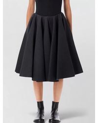 Ami Paris - Virgin Wool Peplum Midi Skirt - Lyst