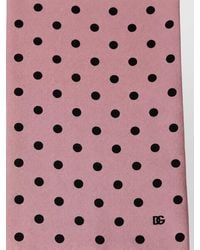 Dolce & Gabbana - Silk Polka Dot Fringed Lace Scarf - Lyst