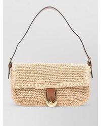 STAUD - Harlow Raffia Shoulder Bag Medium - Lyst