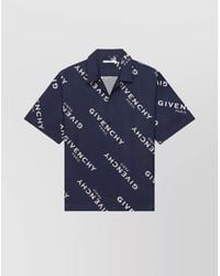 Givenchy - Shadow Print Silk Short Sleeve Shirt - Lyst